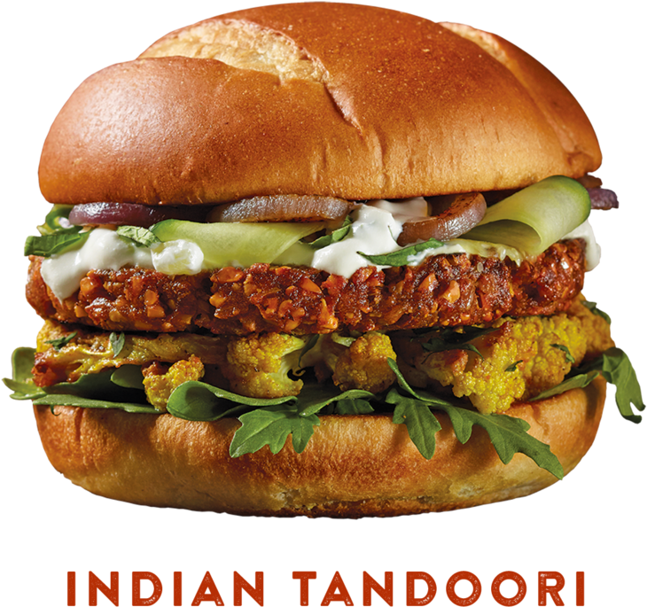 Indian Tandoori Hamburger Delicious Fusion Cuisine PNG Image