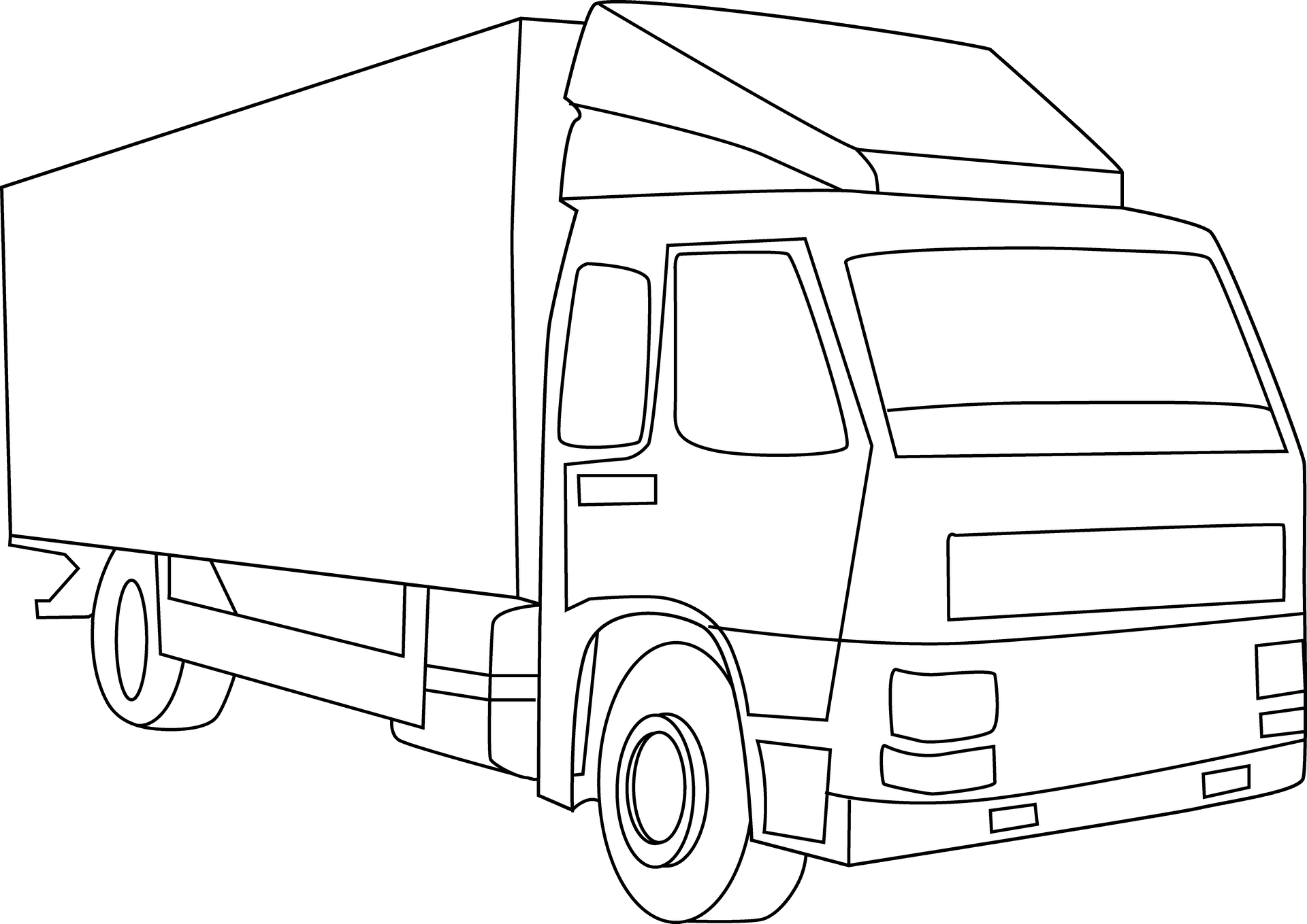 Indian Truck Line Art PNG Image