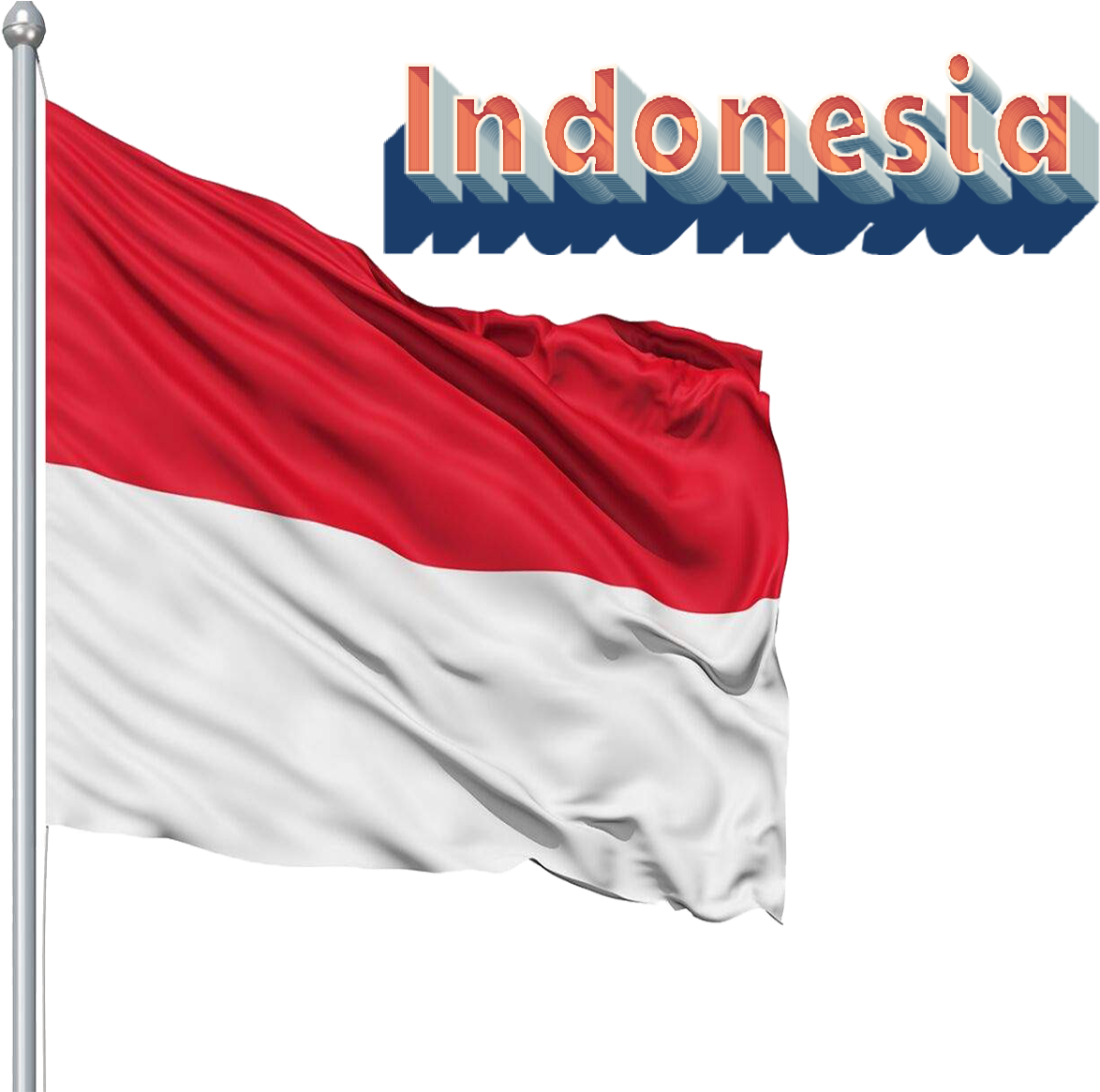 Indonesian Flag Waving PNG Image