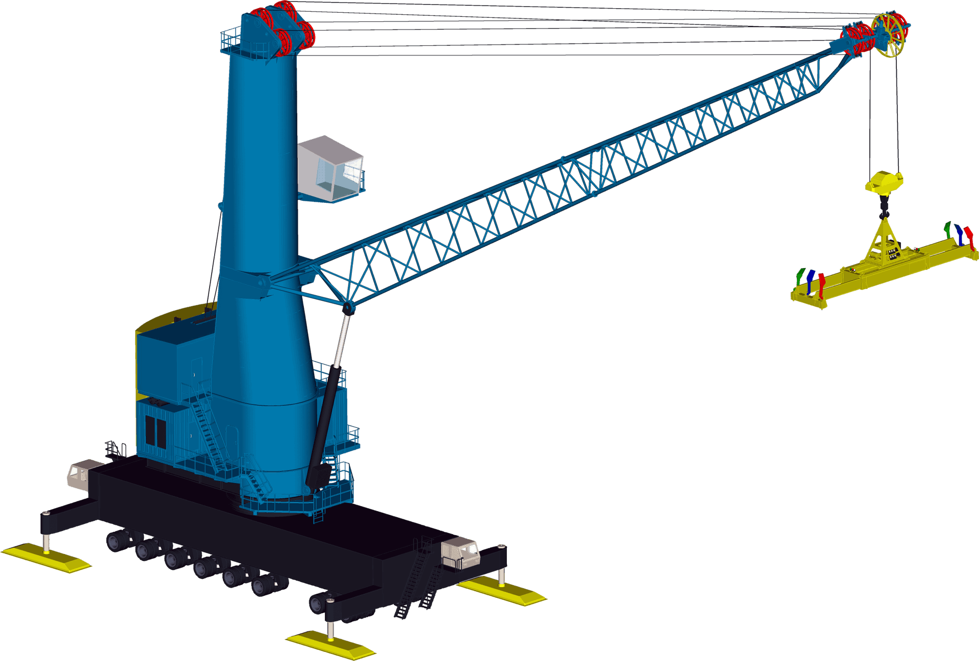 Industrial Blue Crane Design PNG Image