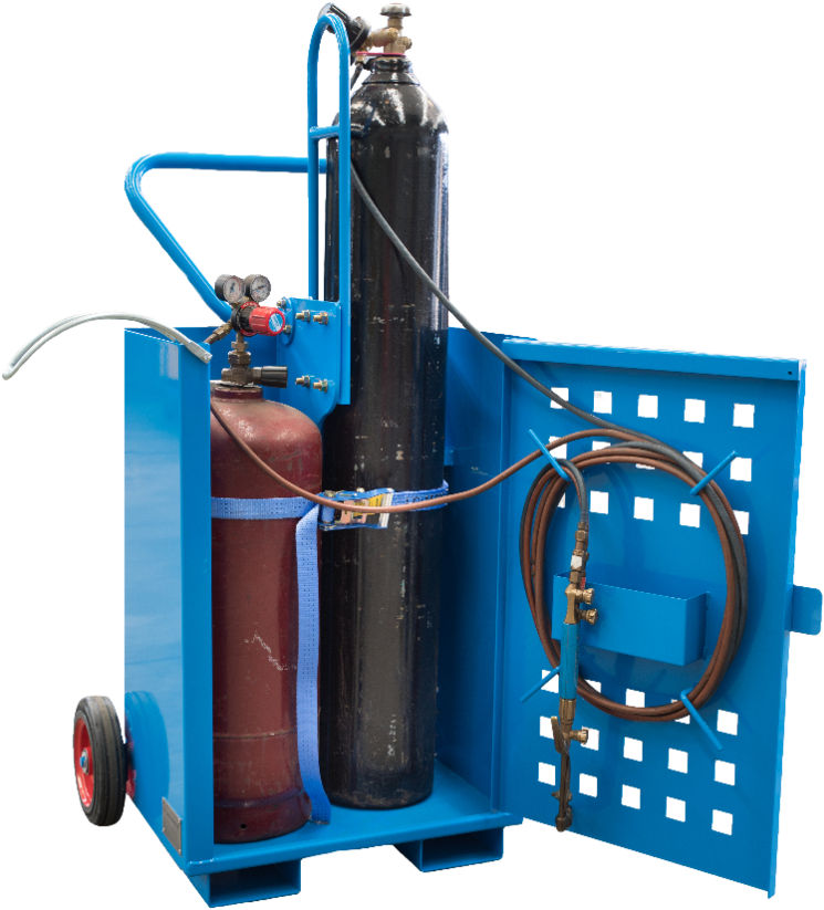 Industrial Gas Cylinder Setup PNG Image