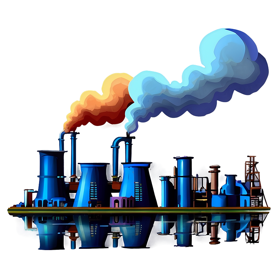 Industrial Pollution Scene Png Eqp PNG Image