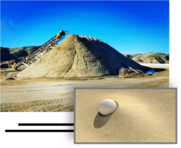 Industrial Sand Moundand Golf Ballin Sand PNG Image