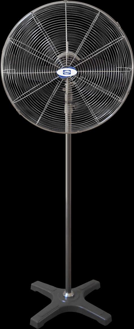 Industrial Standing Fan Black Background PNG Image