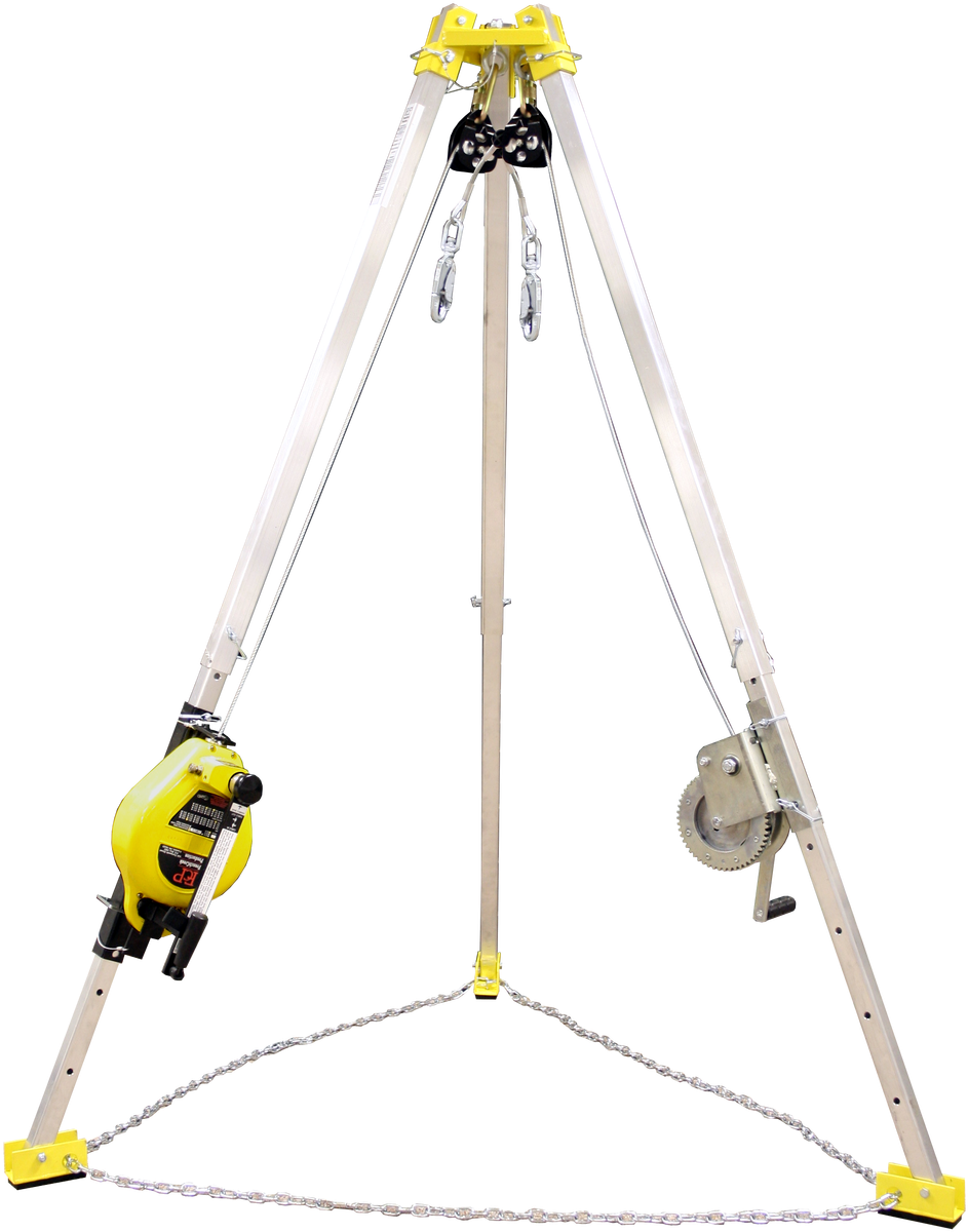 Industrial Tripodwith Winchand Pulley System PNG Image