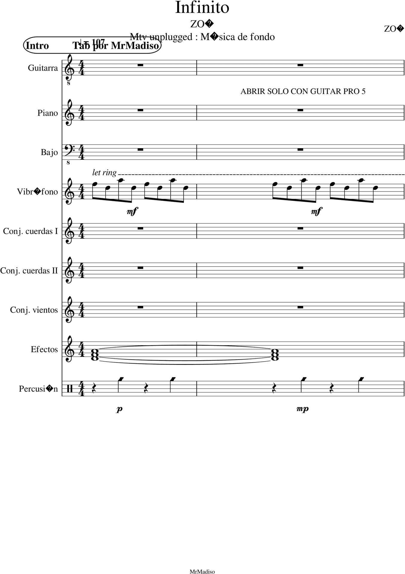 Infinito Z O E Music Sheet PNG Image