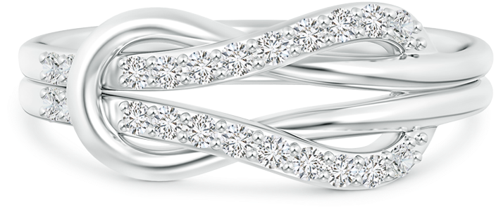 Infinity Diamond Ring Silver Design PNG Image