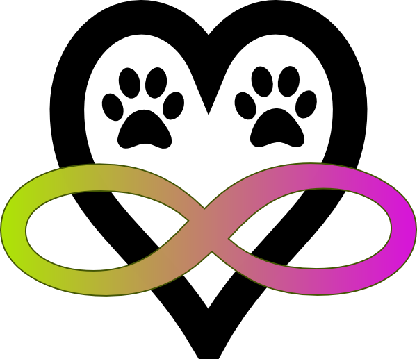 Infinity Love Paw Heart Graphic PNG Image