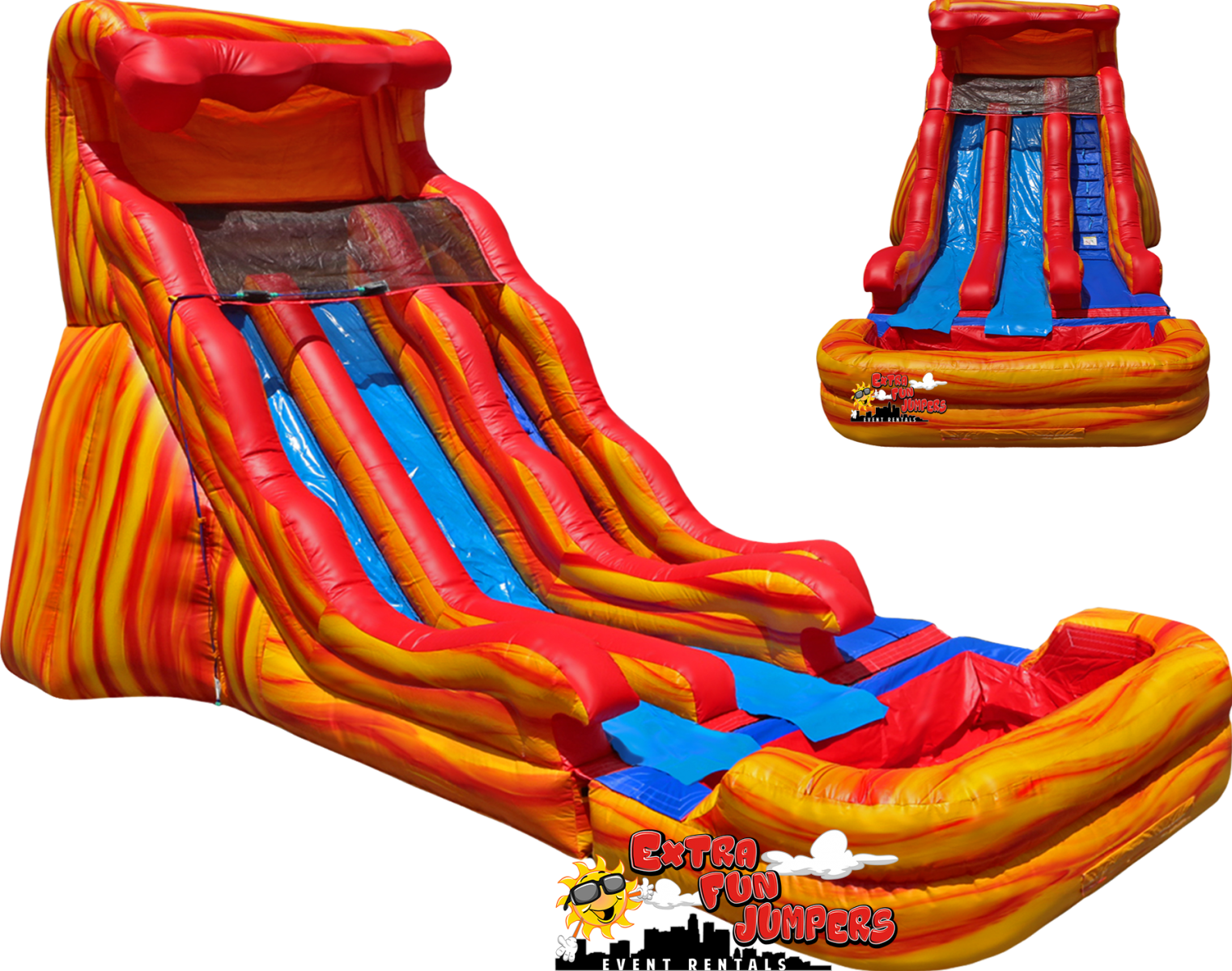 Inflatable Double Lane Slide Rental PNG Image