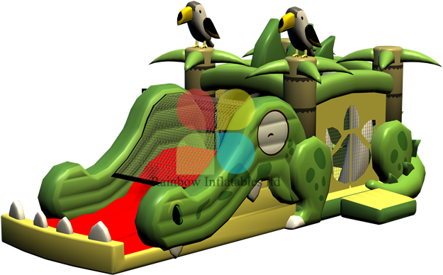 Inflatable Jungle Themed Slide PNG Image