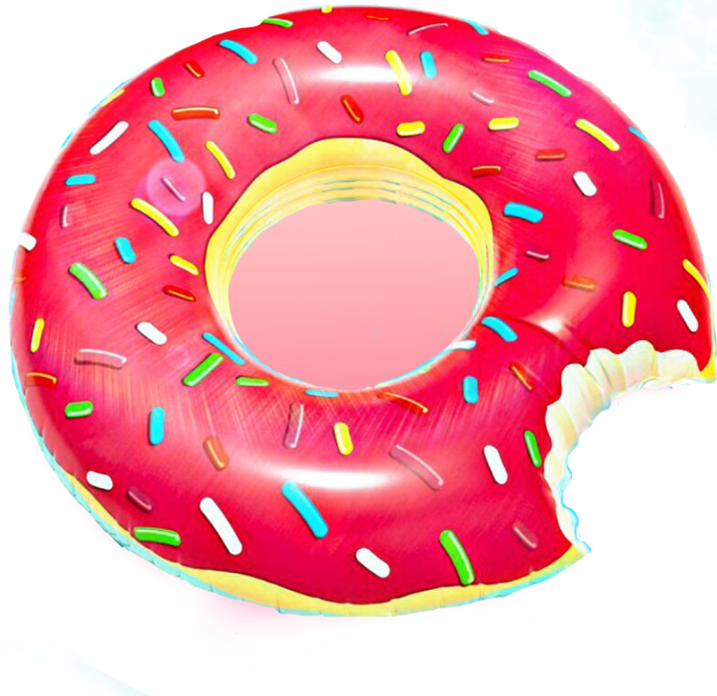 Inflatable Pink Doughnut With Bite PNG Image