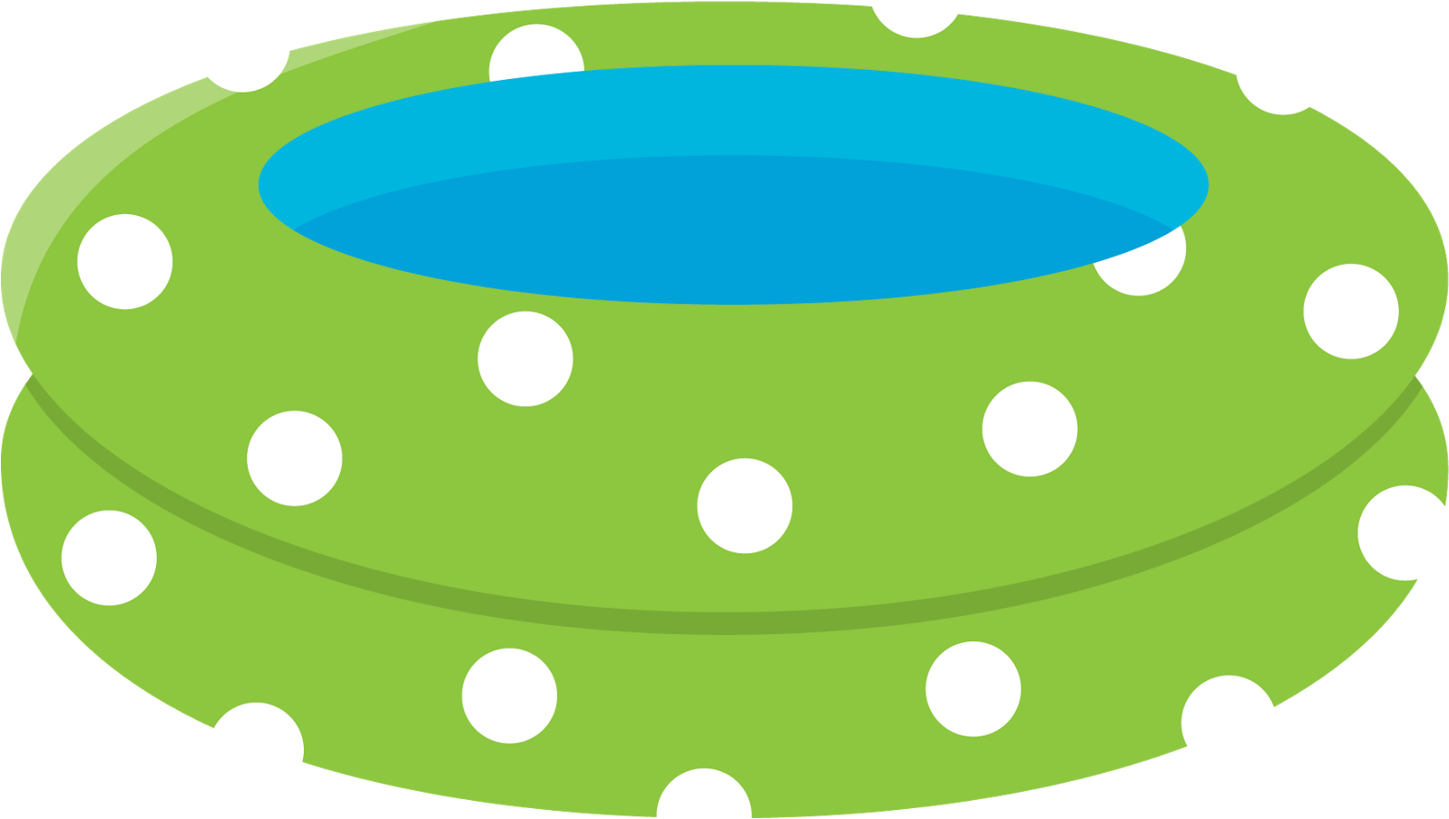 Inflatable Pool Float Green White Dots PNG Image