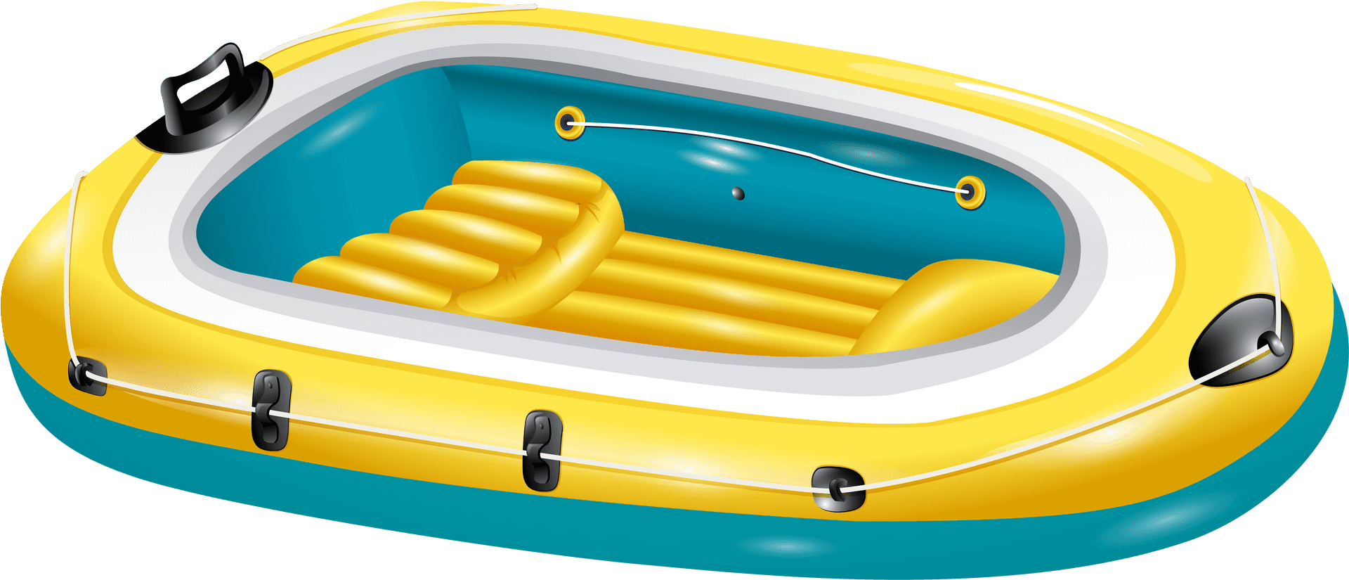 Inflatable Yellow Raft Illustration PNG Image