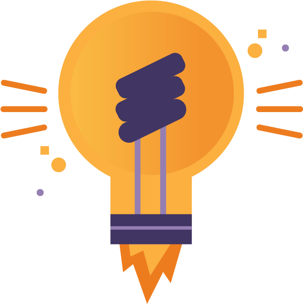 Innovative Idea Lightbulb Rocket PNG Image