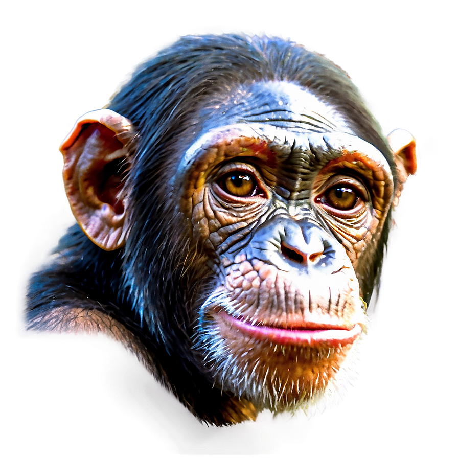 Insightful Chimpanzee Looking Png 06112024 PNG Image