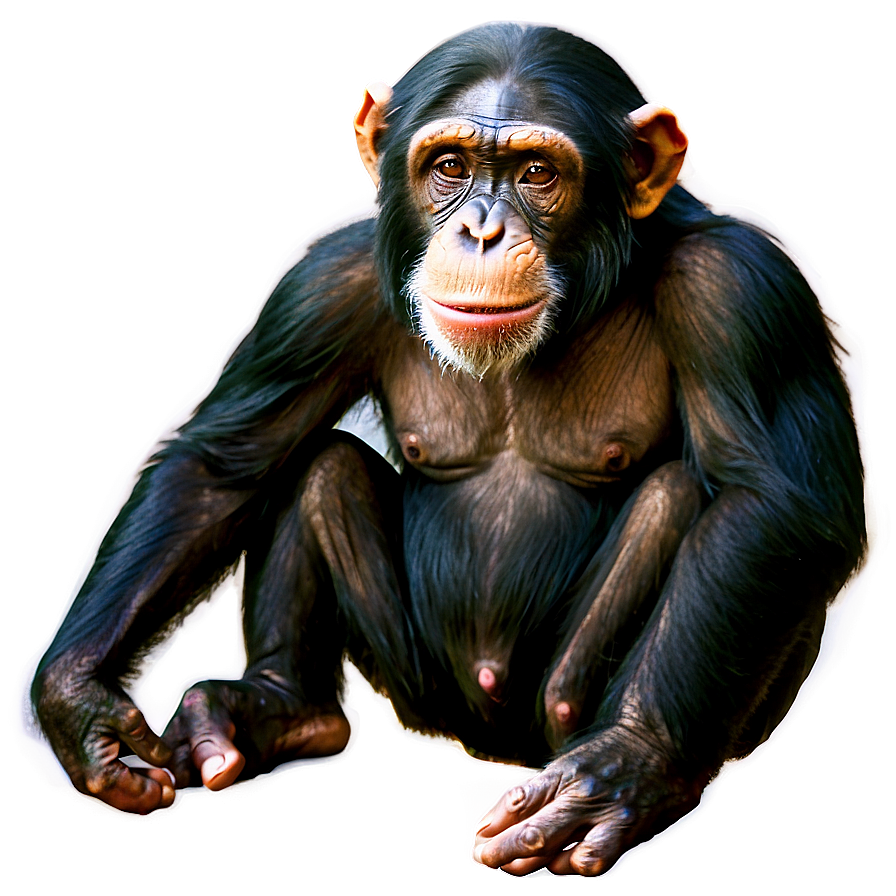 Insightful Chimpanzee Looking Png Yec PNG Image