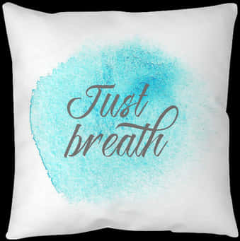 Inspirational Quote Blue Watercolor Pillow PNG Image