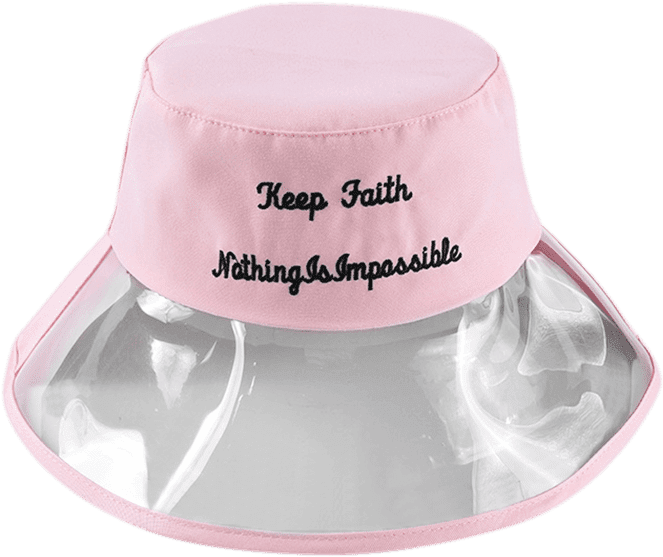 Inspirational Quote Pink Bucket Hat PNG Image