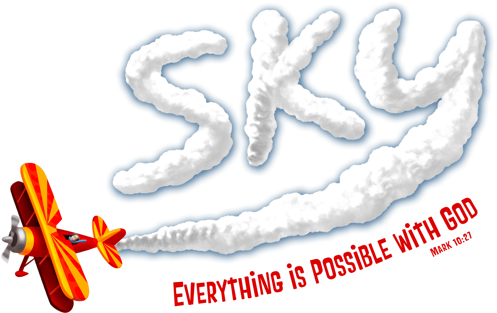 Inspirational Sky Writing Aeroplane Banner PNG Image