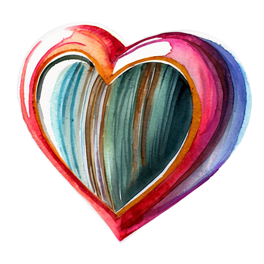 Instagram Heart Watercolor Png Mcs PNG Image