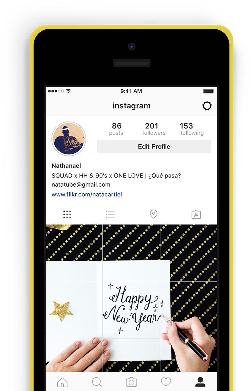 Instagram New Year Mockupon Phone PNG Image