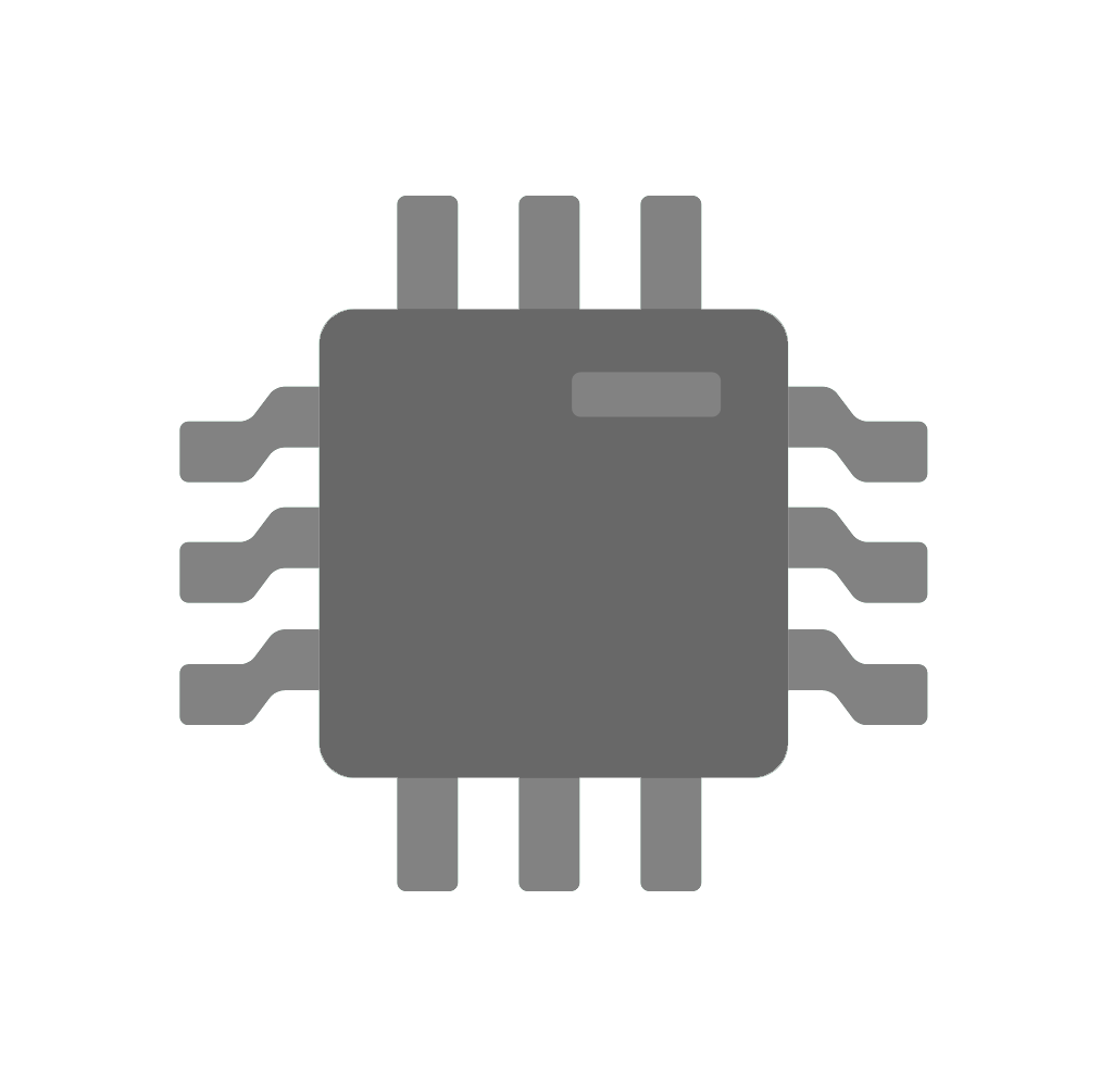 Integrated Circuit Iconon Blue Background PNG Image