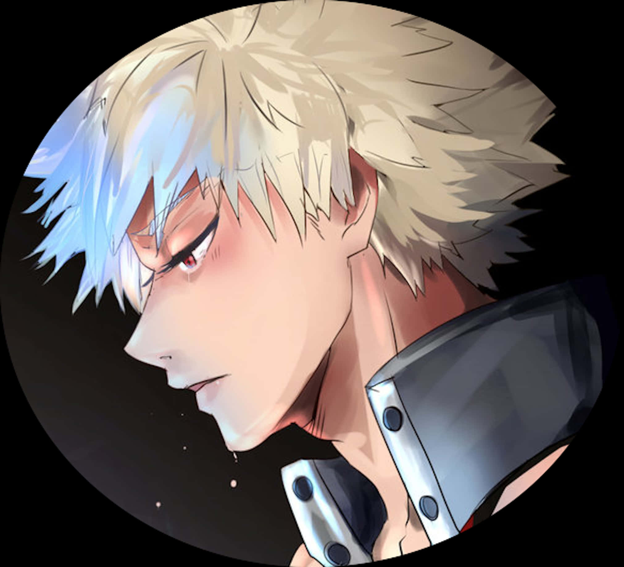 Intense Bakugou Portrait PNG Image