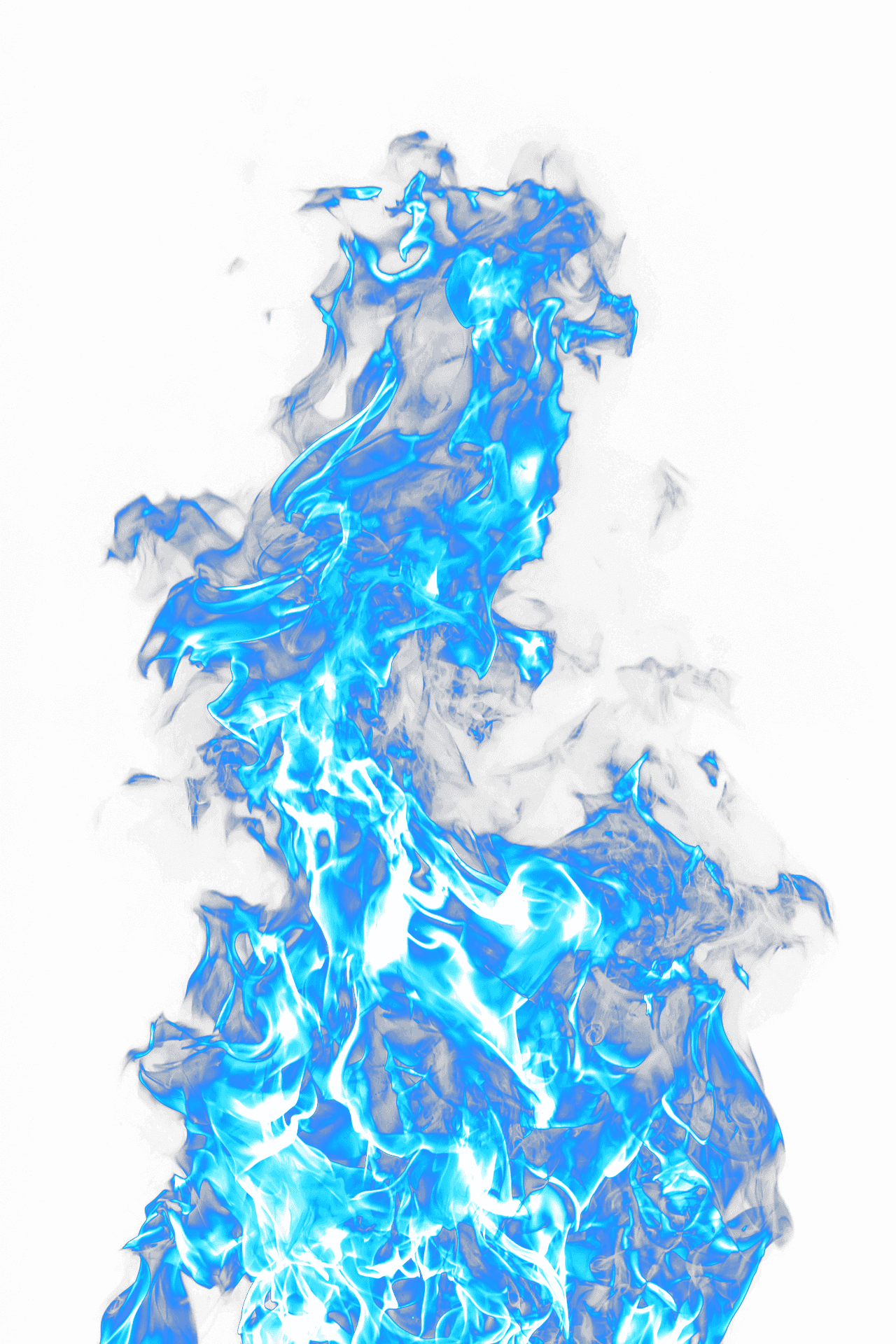 Intense Blue Flame Texture PNG Image