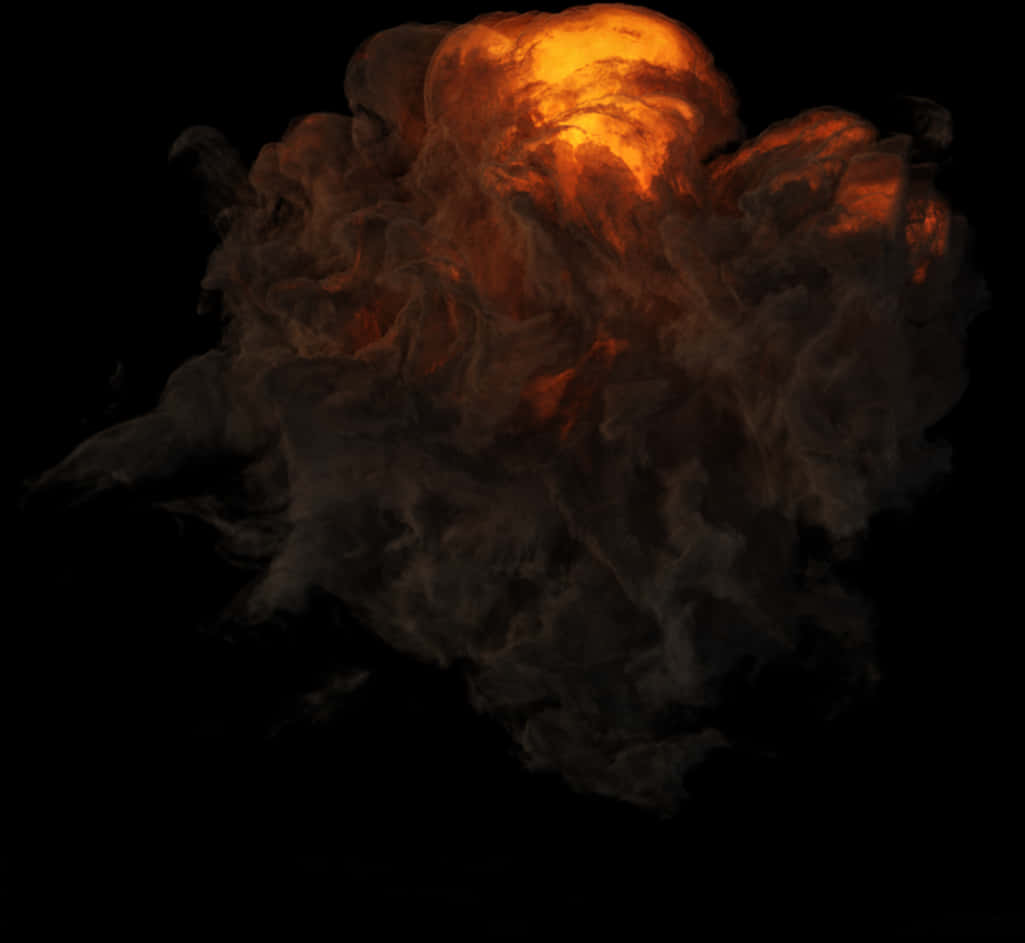 Intense_ Fire_ Smoke_ Against_ Dark_ Background PNG Image