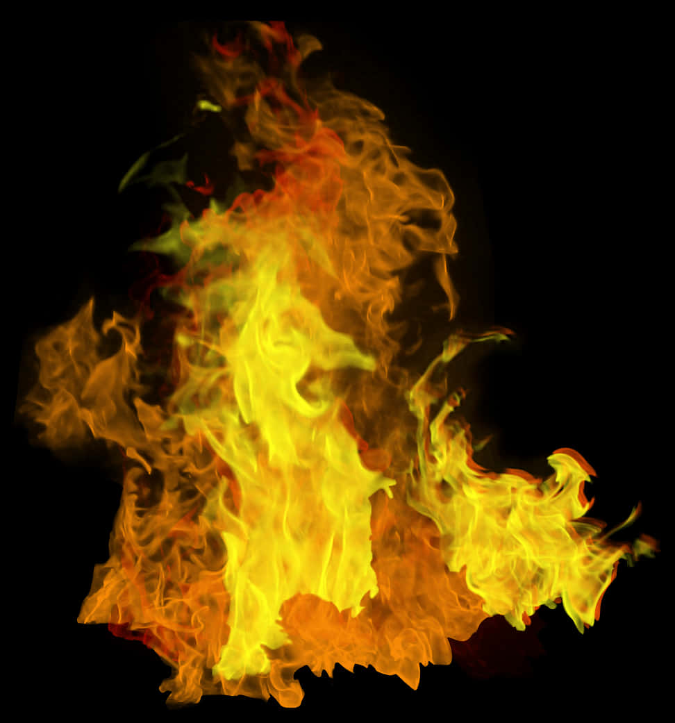 Intense_ Flame_ Isolated_on_ Black PNG Image