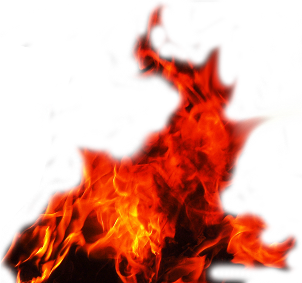 Intense_ Flame_ Isolated_on_ Dark_ Background.png PNG Image