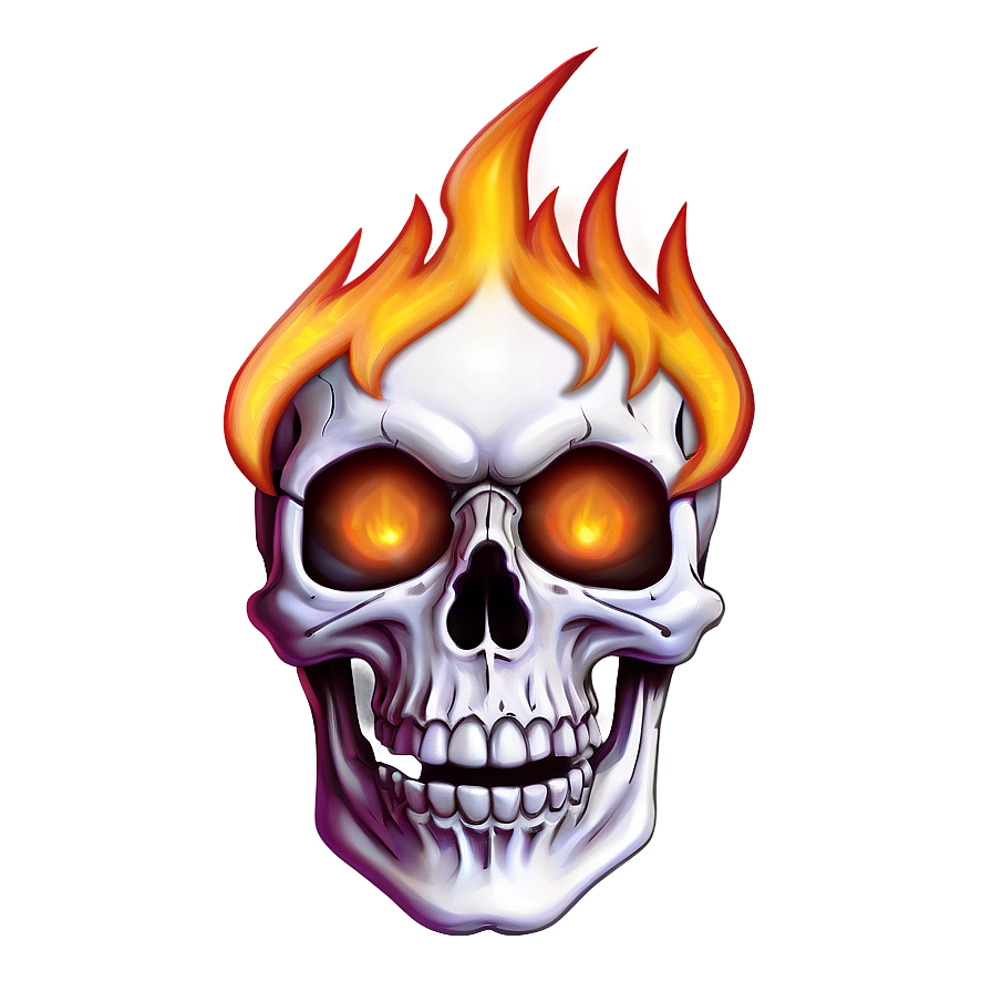 Intense Flame Skull Png Kfa PNG Image