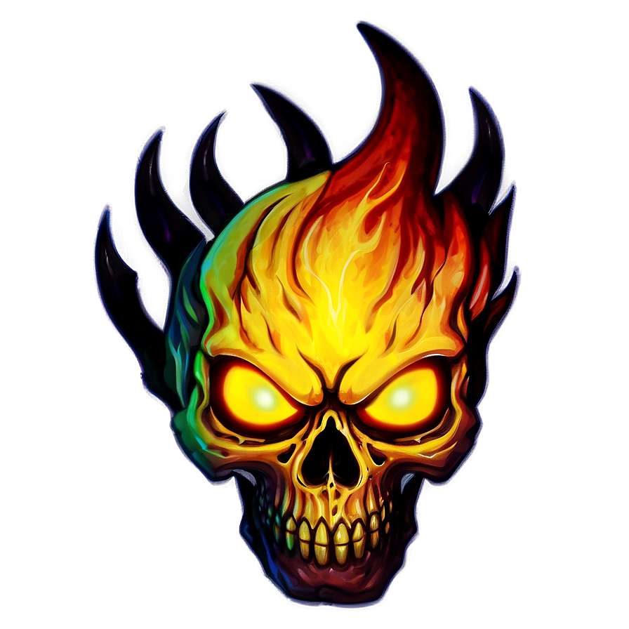 Intense Flame Skull Png Ypp PNG Image