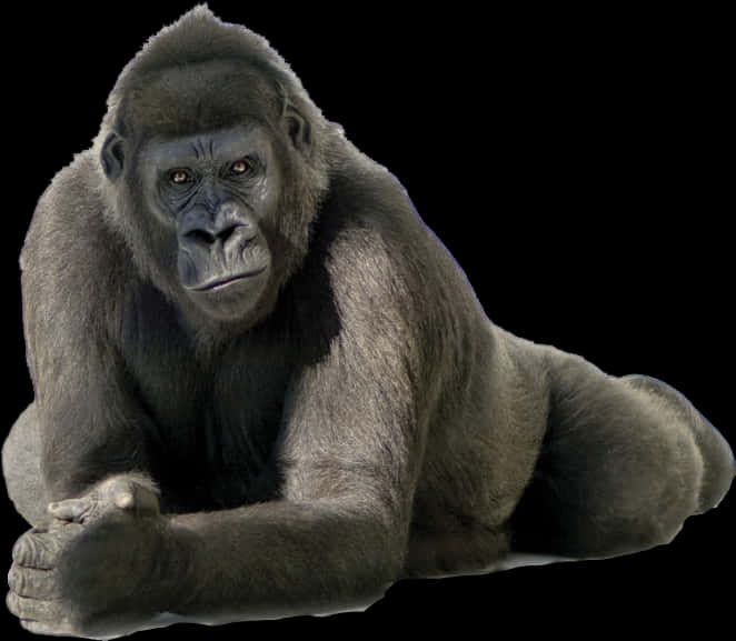 Intense Gorilla Portrait PNG Image