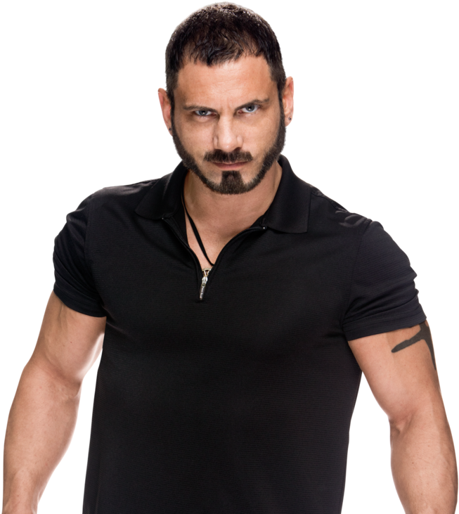 Intense_ Man_in_ Black_ Polo_ Shirt PNG Image