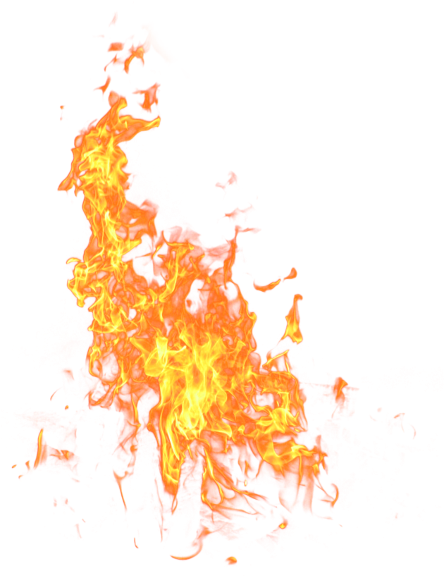 Intense Orange Flames PNG Image