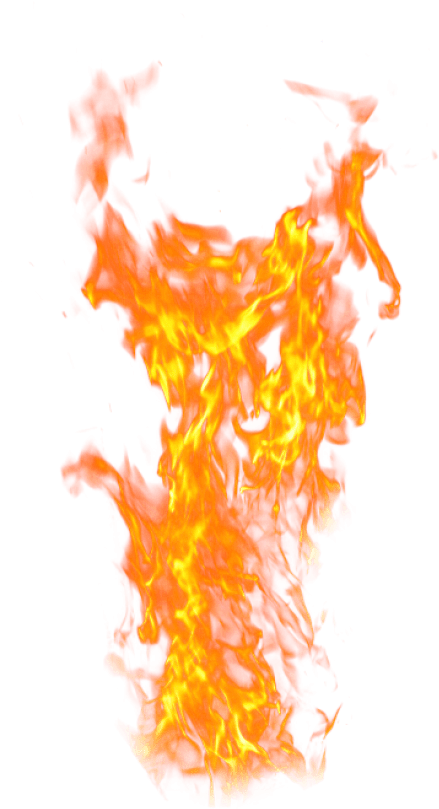 Intense Orange Flameson Teal Background PNG Image