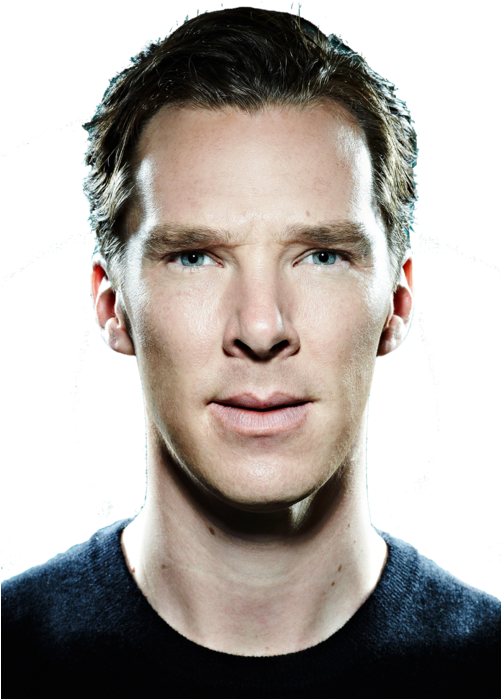 Intense Portrait Man Blue Sweater PNG Image