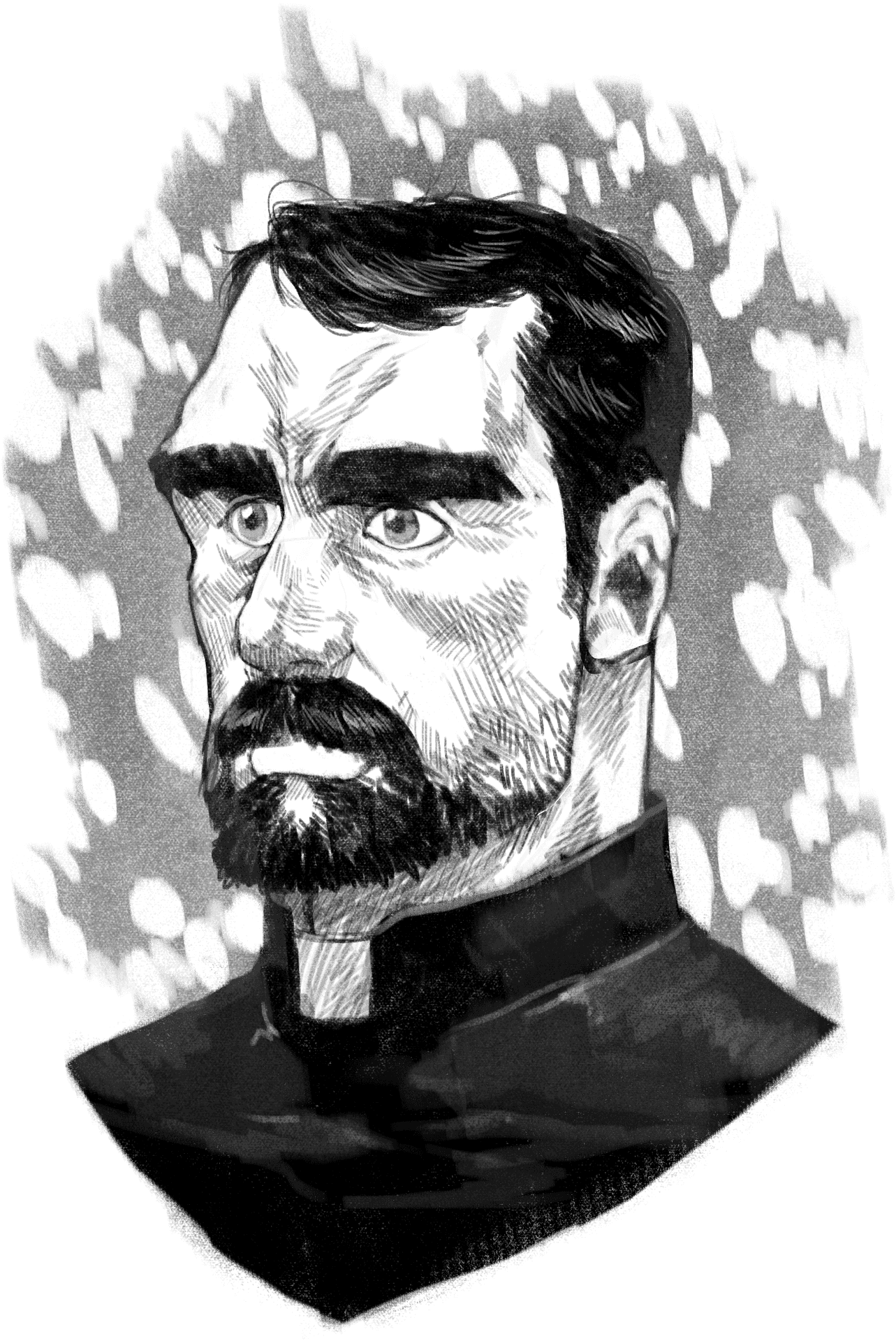 Intense Priest Illustration PNG Image