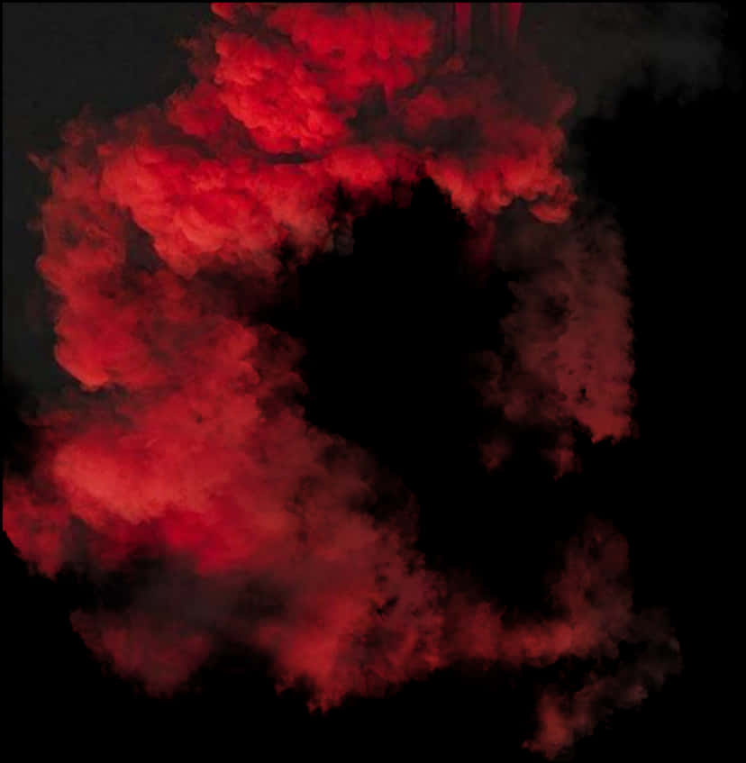 Intense Red Smoke Effect PNG Image