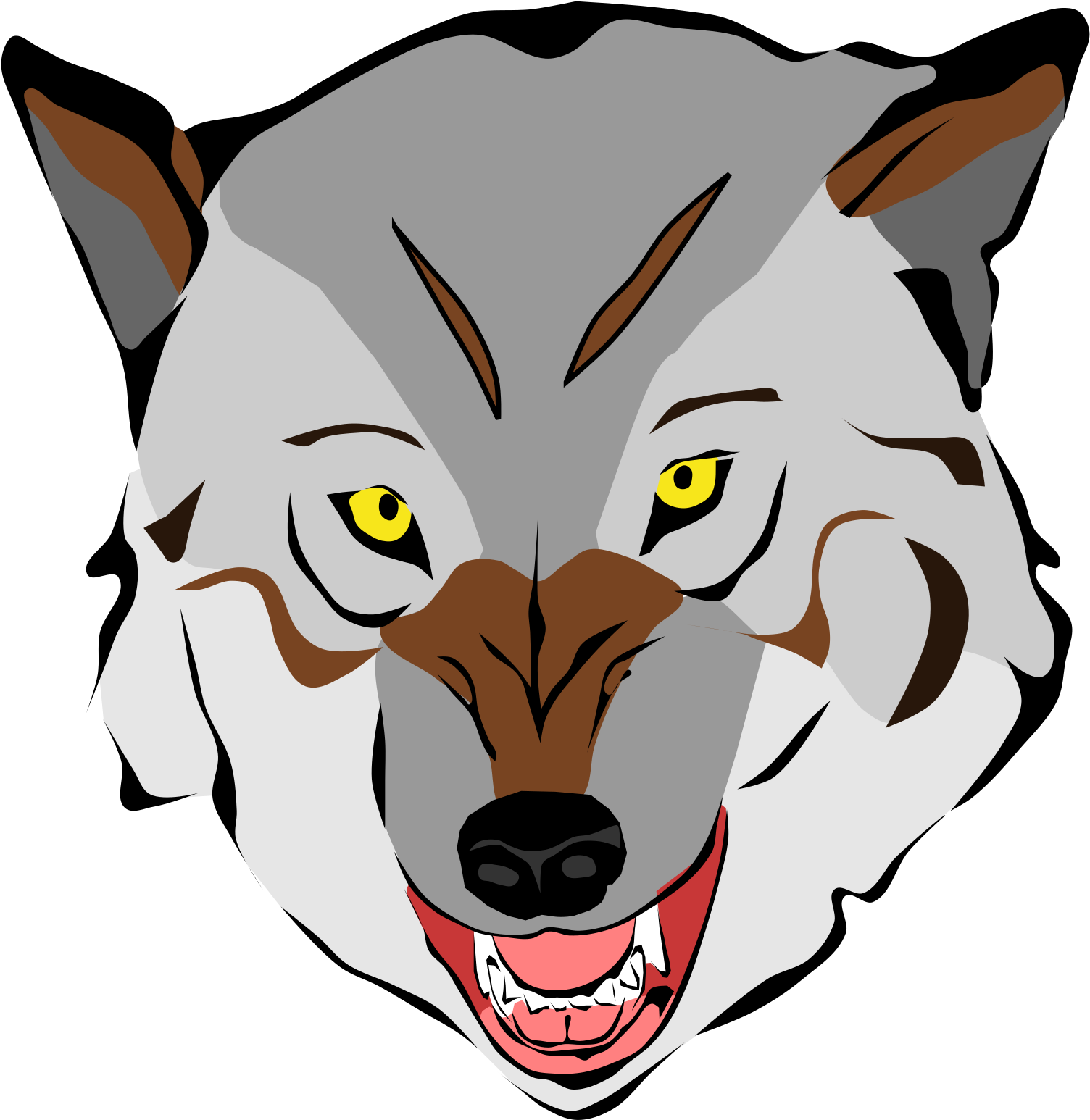 Intense_ Wolf_ Face_ Vector_ Art PNG Image