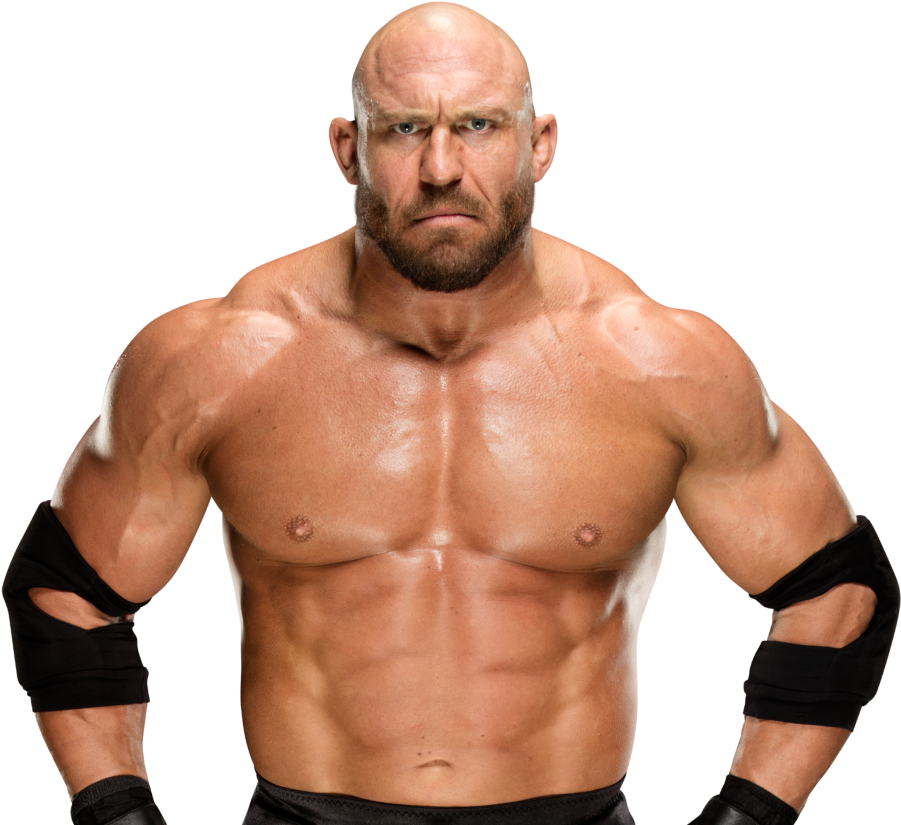 Intense Wrestler Portrait PNG Image