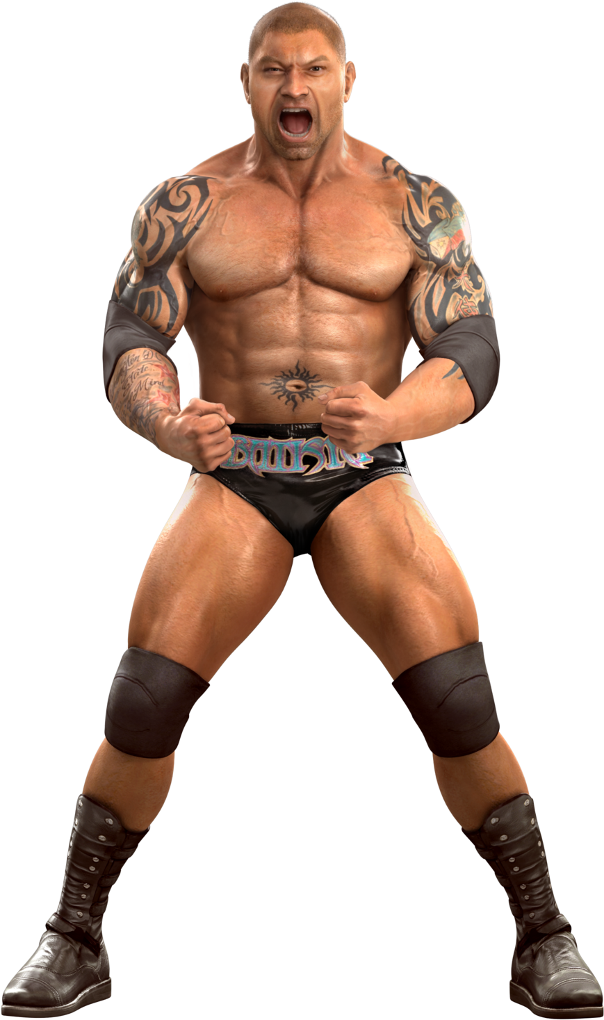 Intense_ Wrestler_ Pose PNG Image