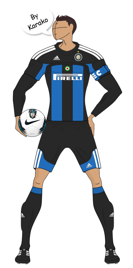 Inter Milan Soccer Player Illustration PNG Image