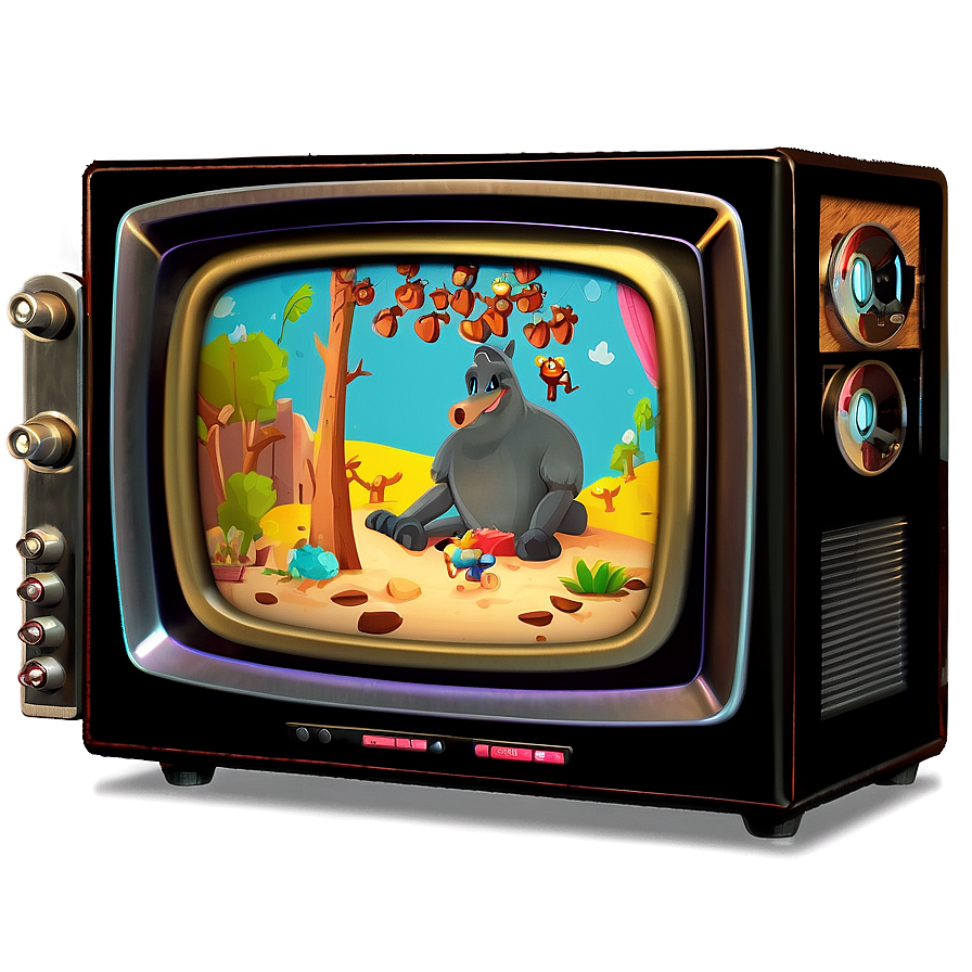 Interactive Cartoon Tv Game Png Yos32 PNG Image