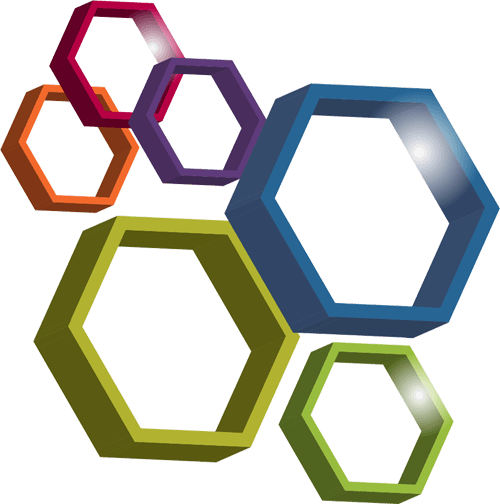 Interconnected Hexagons Graphic PNG Image