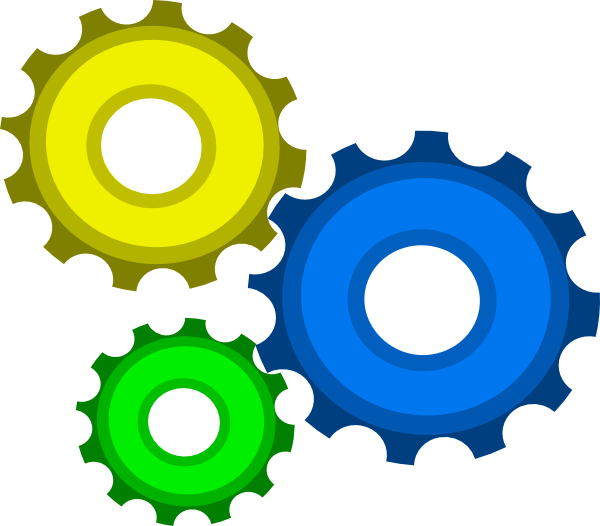 Interlocking Gears Graphic PNG Image