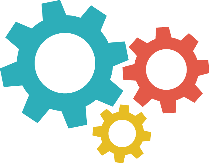 Interlocking Gears Graphic PNG Image