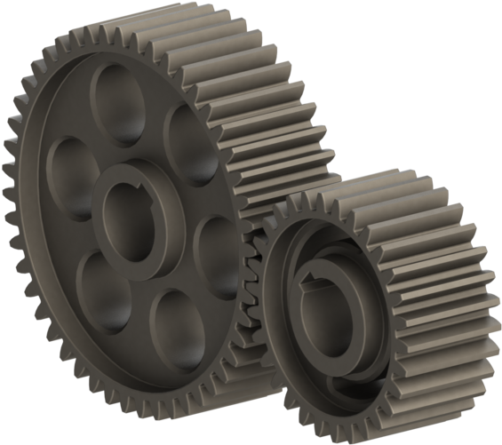 Interlocking Gears3 D Render PNG Image