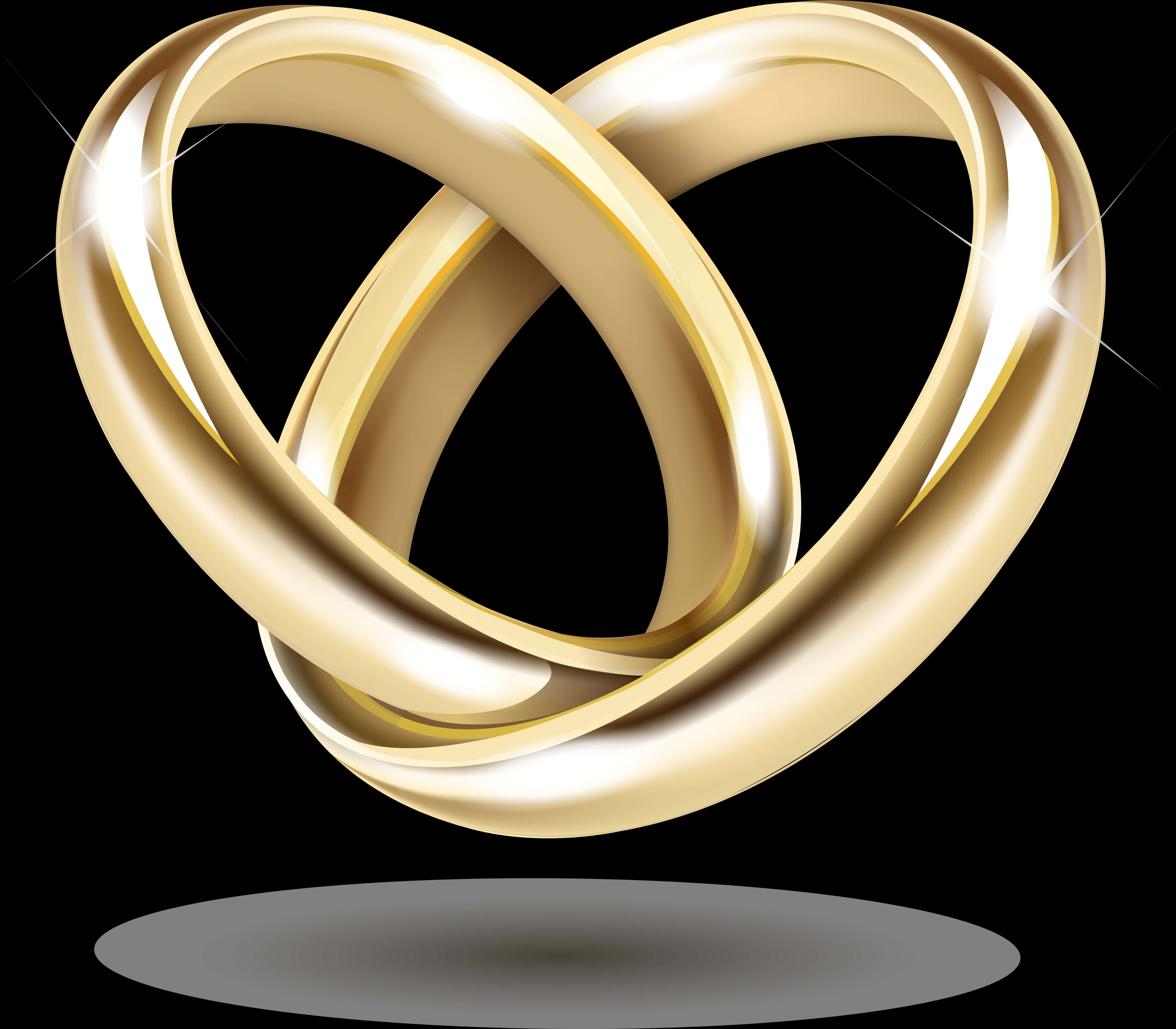 Interlocking Golden Rings PNG Image